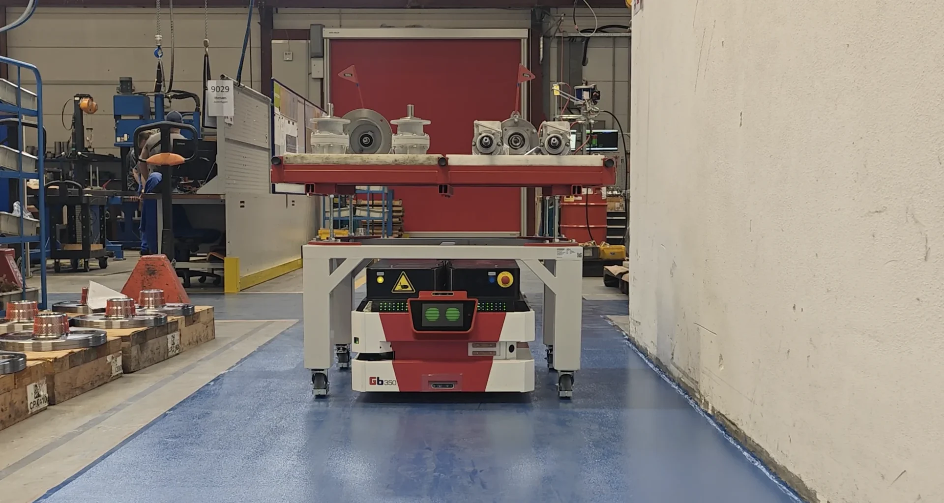 Gessbot Wagentransport in einer Produktion